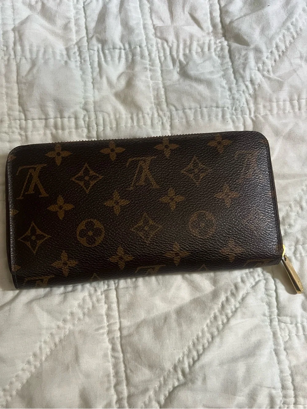 Louis Vuitton Monogram Canvas Zip Around Wallet in Brown